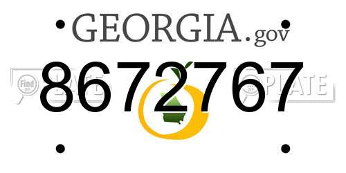 8672767 Georgia License Plate
