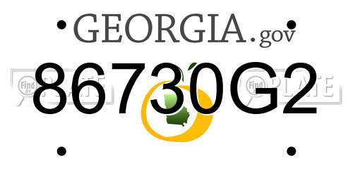 86730G2 Georgia License Plate