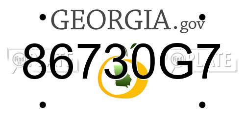 86730G7 Georgia License Plate