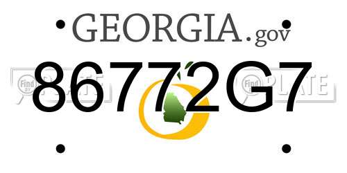 86772G7 Georgia License Plate