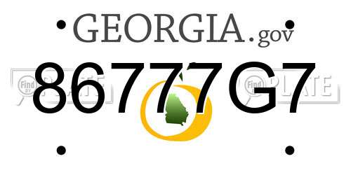 86777G7 Georgia License Plate