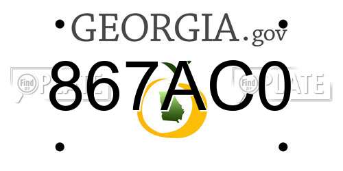 867AC0 Georgia License Plate