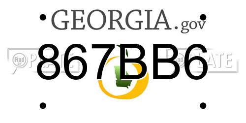 867BB6 Georgia License Plate