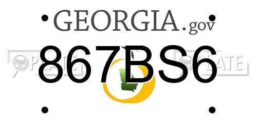 867BS6 Georgia License Plate