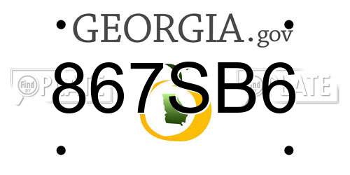 867SB6 Georgia License Plate