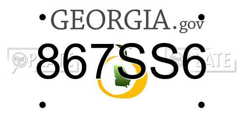 867SS6 Georgia License Plate