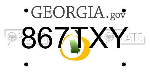 867TXY Georgia License Plate