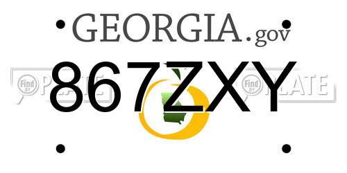 867ZXY Georgia License Plate