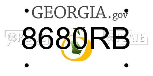 8680RB Georgia License Plate