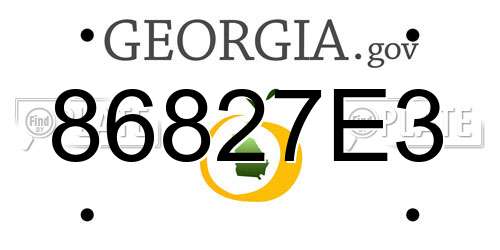 86827E3 Georgia License Plate