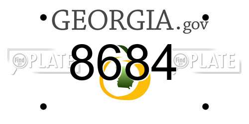 8684 Georgia License Plate