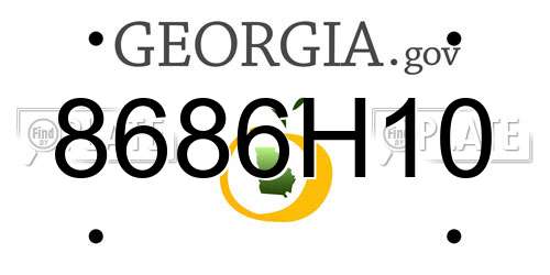 8686H10 Georgia License Plate