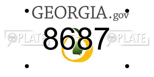 8687 Georgia License Plate