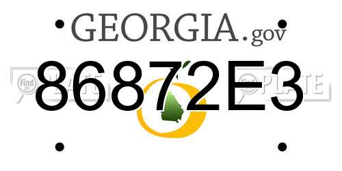 86872E3 Georgia License Plate