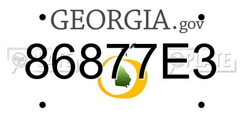 86877E3 Georgia License Plate