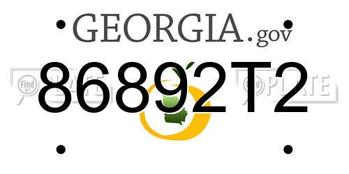 86892T2 Georgia License Plate