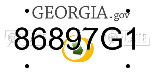 86897G1 Georgia License Plate