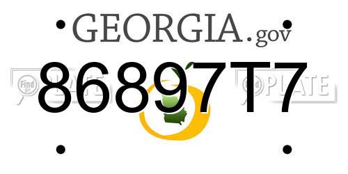 86897T7 Georgia License Plate
