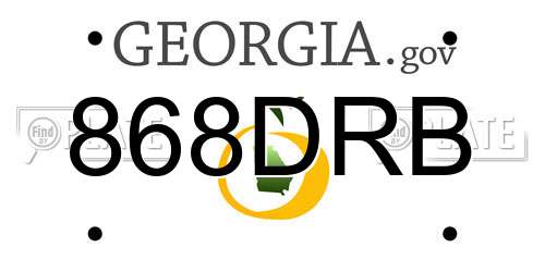 868DRB Georgia License Plate