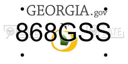 868GSS Georgia License Plate