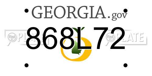 868L72 Georgia License Plate