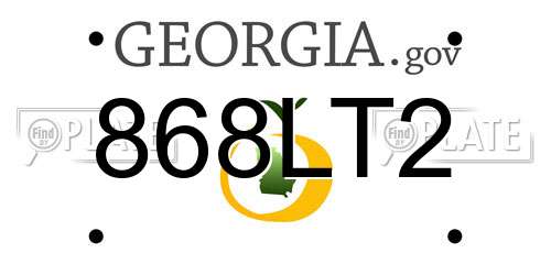 868LT2 Georgia License Plate