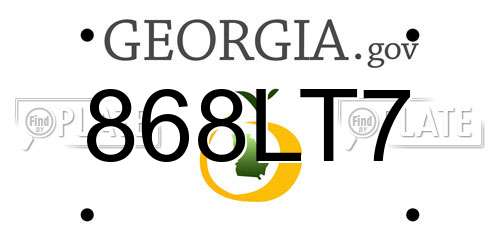868LT7 Georgia License Plate