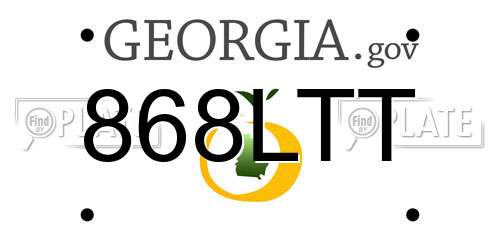 868LTT Georgia License Plate