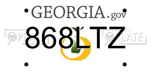868LTZ Georgia License Plate
