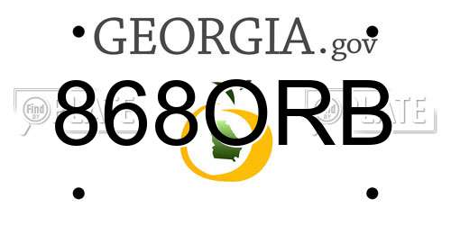 868ORB Georgia License Plate