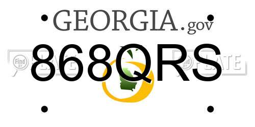 868QRS Georgia License Plate