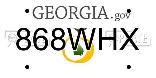 868WHX Georgia License Plate