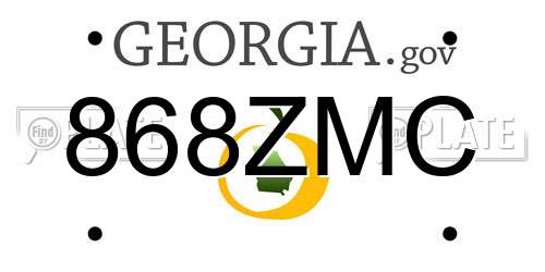 868ZMC Georgia License Plate