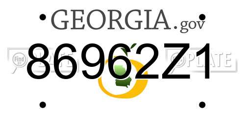 86962Z1 Georgia License Plate