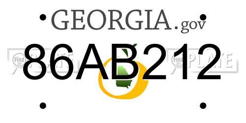 86AB212 Georgia License Plate