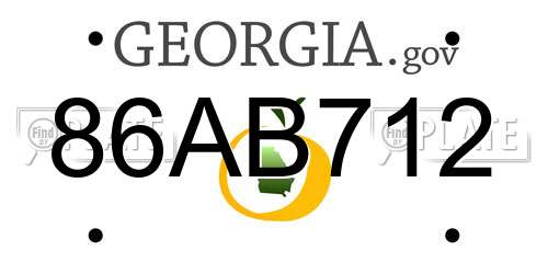 86AB712 Georgia License Plate