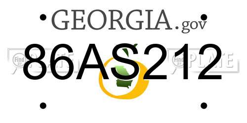 86AS212 Georgia License Plate