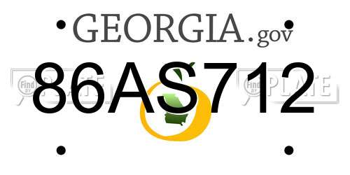 86AS712 Georgia License Plate