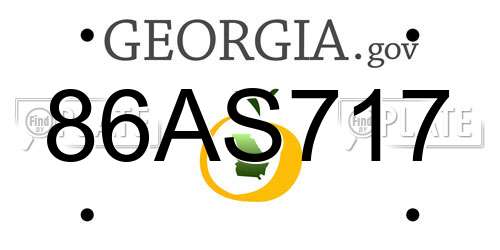 86AS717 Georgia License Plate