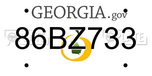 86BZ733 Georgia License Plate