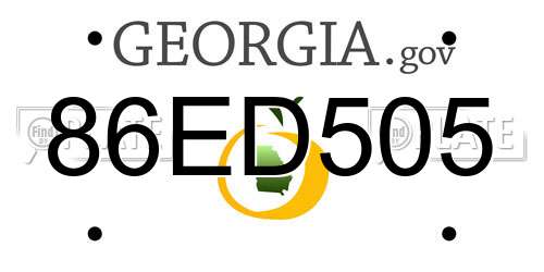 86ED505 Georgia License Plate