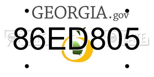86ED805 Georgia License Plate