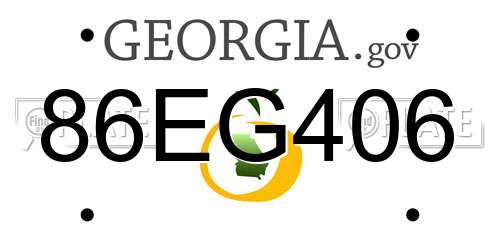 86EG406 Georgia License Plate