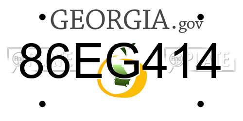 86EG414 Georgia License Plate
