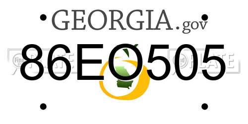 86EO505 Georgia License Plate