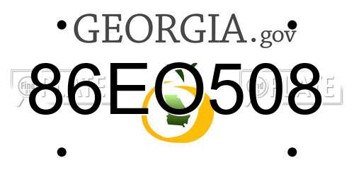 86EO508 Georgia License Plate