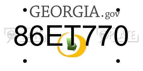 86ET770 Georgia License Plate