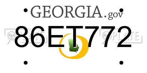 86ET772 Georgia License Plate