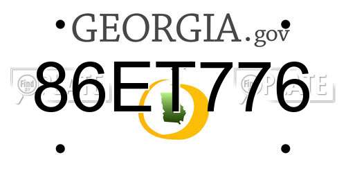 86ET776 Georgia License Plate