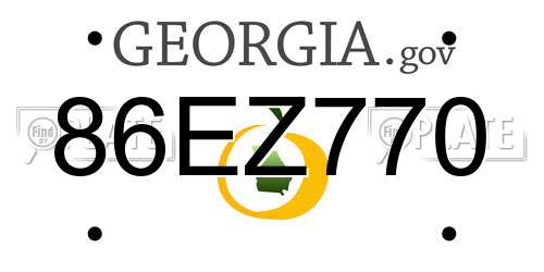 86EZ770 Georgia License Plate